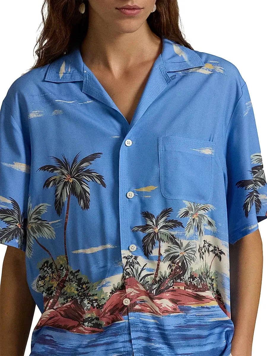 Polo Ralph Lauren Women's Tropical-Printed Button-Down Shirt | Thumbnail 5 Polo Ralph Lauren Women's Tropical-Printed Button-Down Shirt | Thumbnail 5