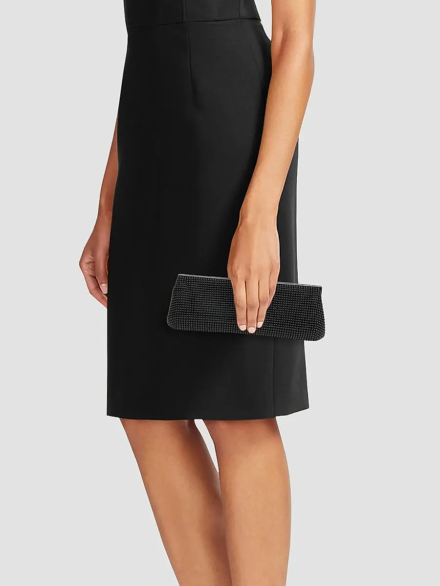 Whiting & Davis Women's Crystal Flower Clutch - Black | Thumbnail 3