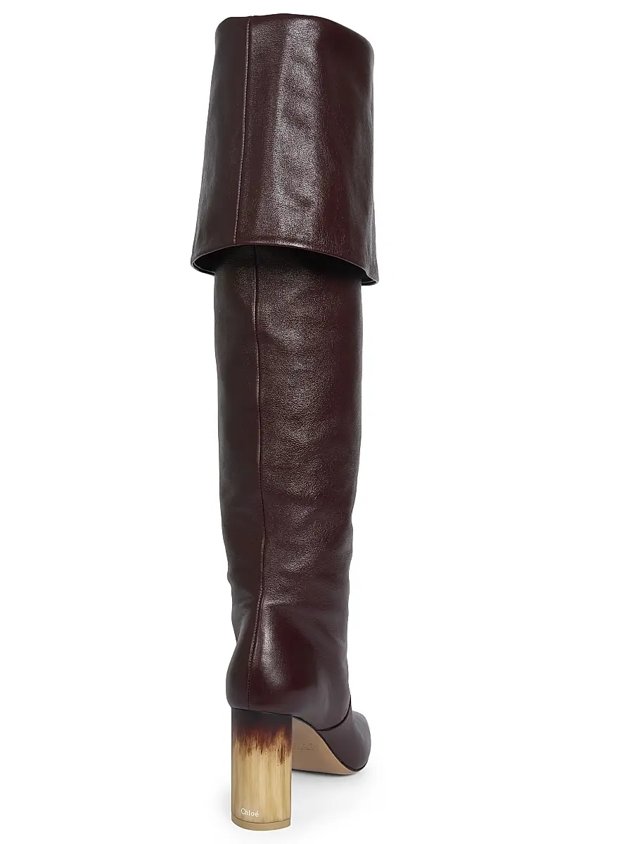 Chloé Women's Georgia Leather Over-the-Knee Boots - Stormy Red | Thumbnail 3 Chloé Women's Georgia Leather Over-the-Knee Boots - Stormy Red | Thumbnail 3