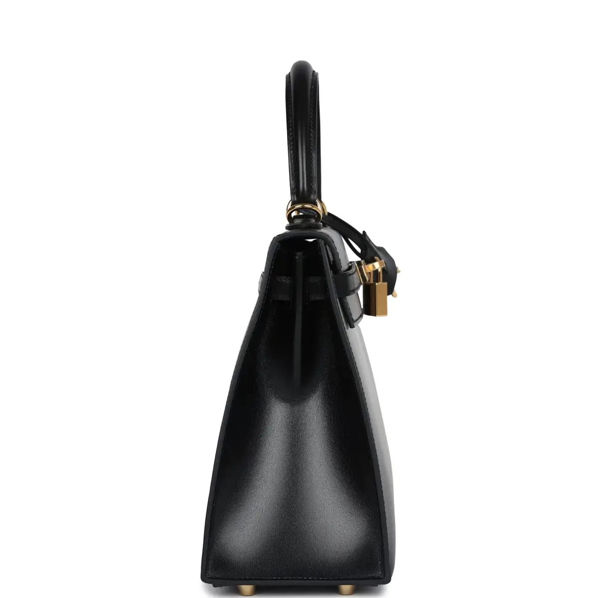 HERMÈS Hermes Kelly Sellier 25 Black Box Gold Hardware | Thumbnail 3