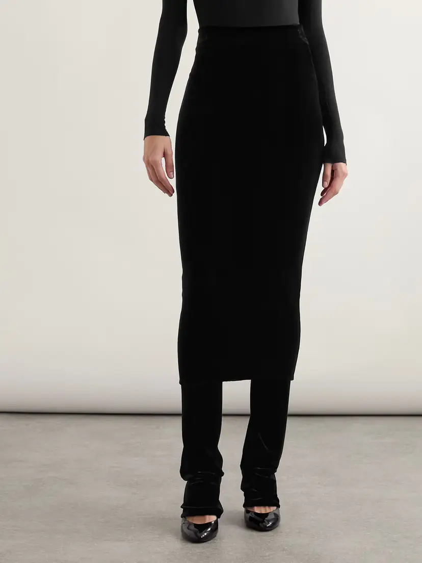 Alaïa Layered Stretch-velvet Straight-leg Pants | Thumbnail 3 Alaïa Layered Stretch-velvet Straight-leg Pants | Thumbnail 3