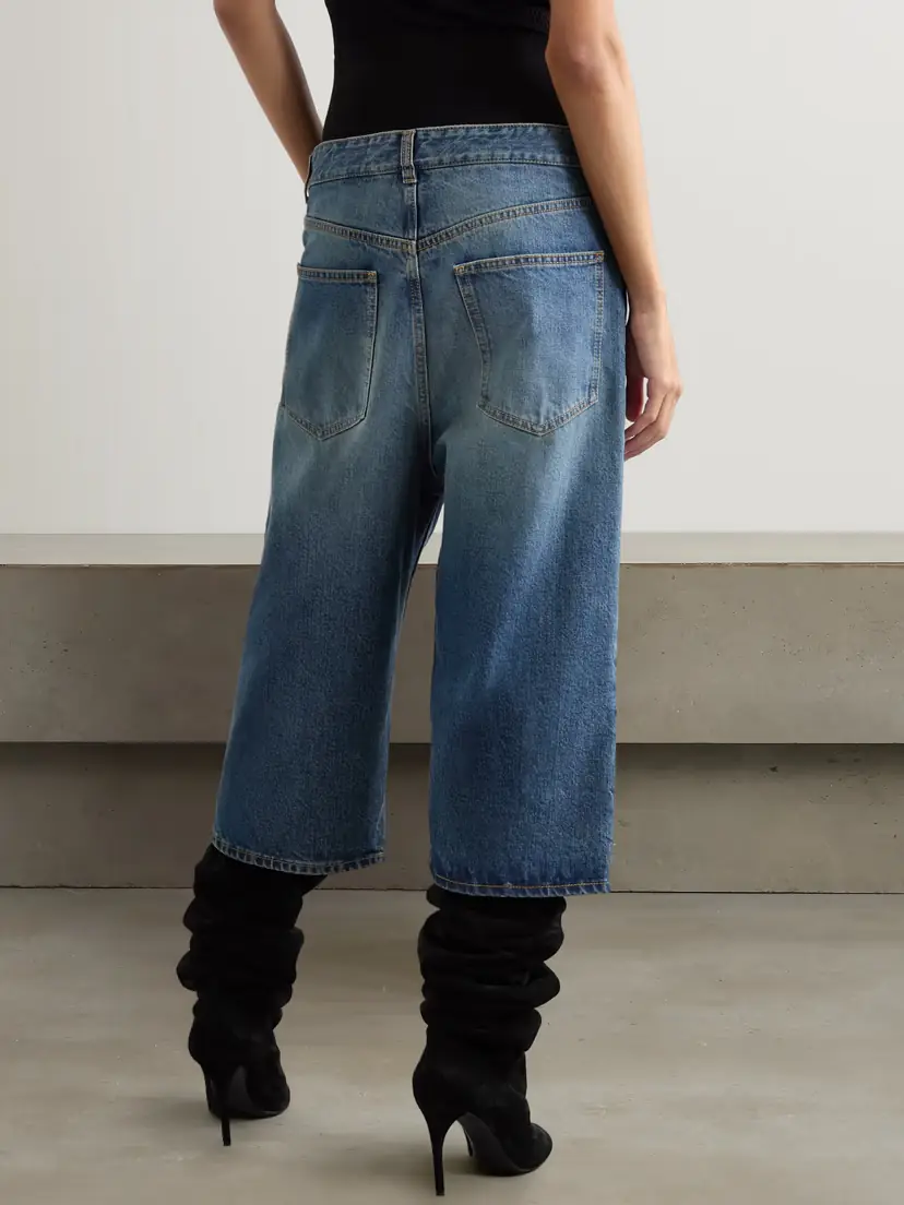 Alaïa Jersey-trimmed Denim Shorts | Thumbnail 3 Alaïa Jersey-trimmed Denim Shorts | Thumbnail 3