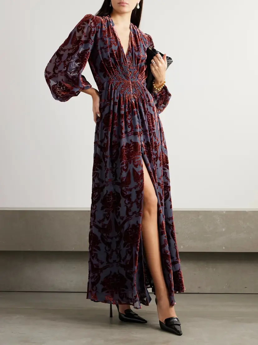 La DoubleJ Camerino Devoré-velvet Maxi Dress | Thumbnail 2