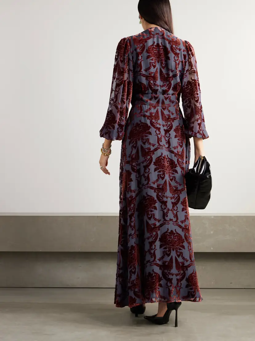 La DoubleJ Camerino Devoré-velvet Maxi Dress | Thumbnail 3