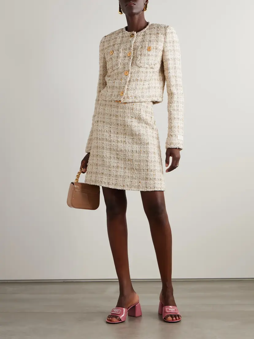 Versace Cotton-blend Tweed Mini Skirt | Thumbnail 2