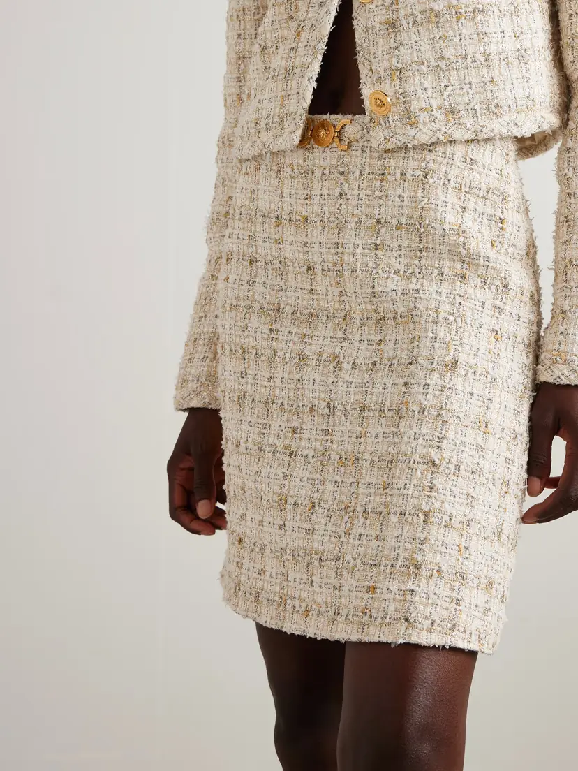 Versace Cotton-blend Tweed Mini Skirt | Thumbnail 3