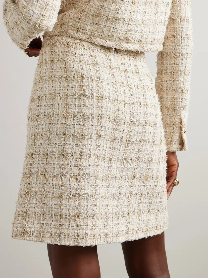 Versace Cotton-blend Tweed Mini Skirt | Thumbnail 4