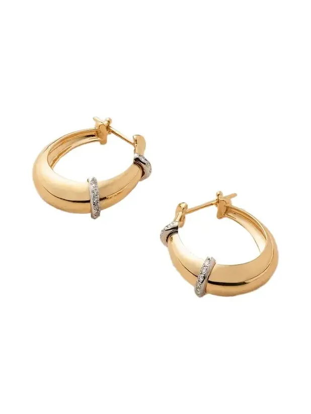 Buoy Large 18-karat Yellow And Rhodium-plated White Gold Diamond Hoop Earrings Buoy Large 18-karat Yellow And Rhodium-plated White Gold Diamond Hoop Earrings