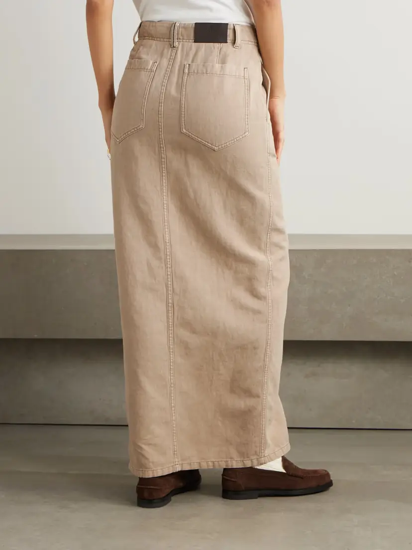 Brunello Cucinelli Denim Midi Skirt | Thumbnail 4