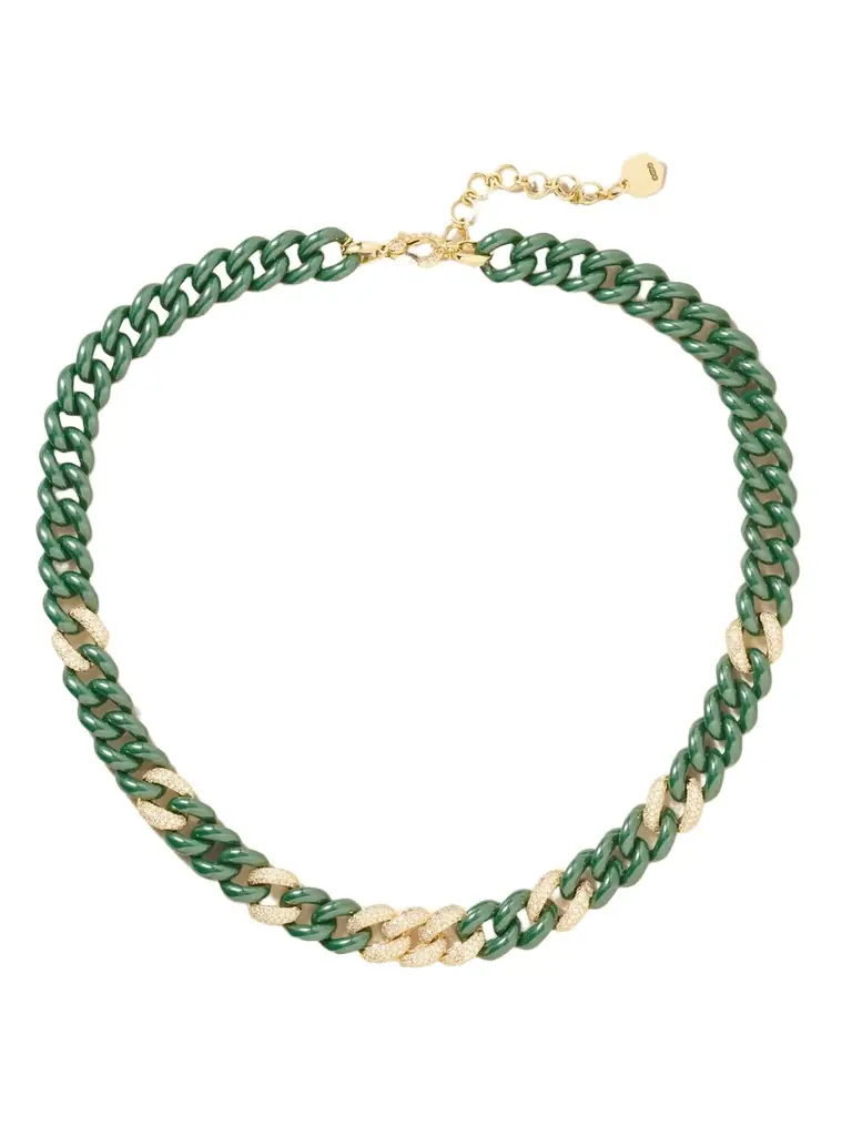 SHAY Essential Link 18-karat Gold, Ceramic And Diamond Necklace | Image 1 SHAY Essential Link 18-karat Gold, Ceramic And Diamond Necklace | Image 1