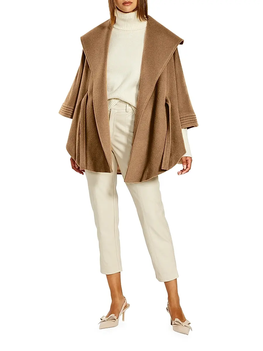 Sentaler Women's Shawl Collar Belted Alpaca Cape | Thumbnail 2 Sentaler Women's Shawl Collar Belted Alpaca Cape | Thumbnail 2