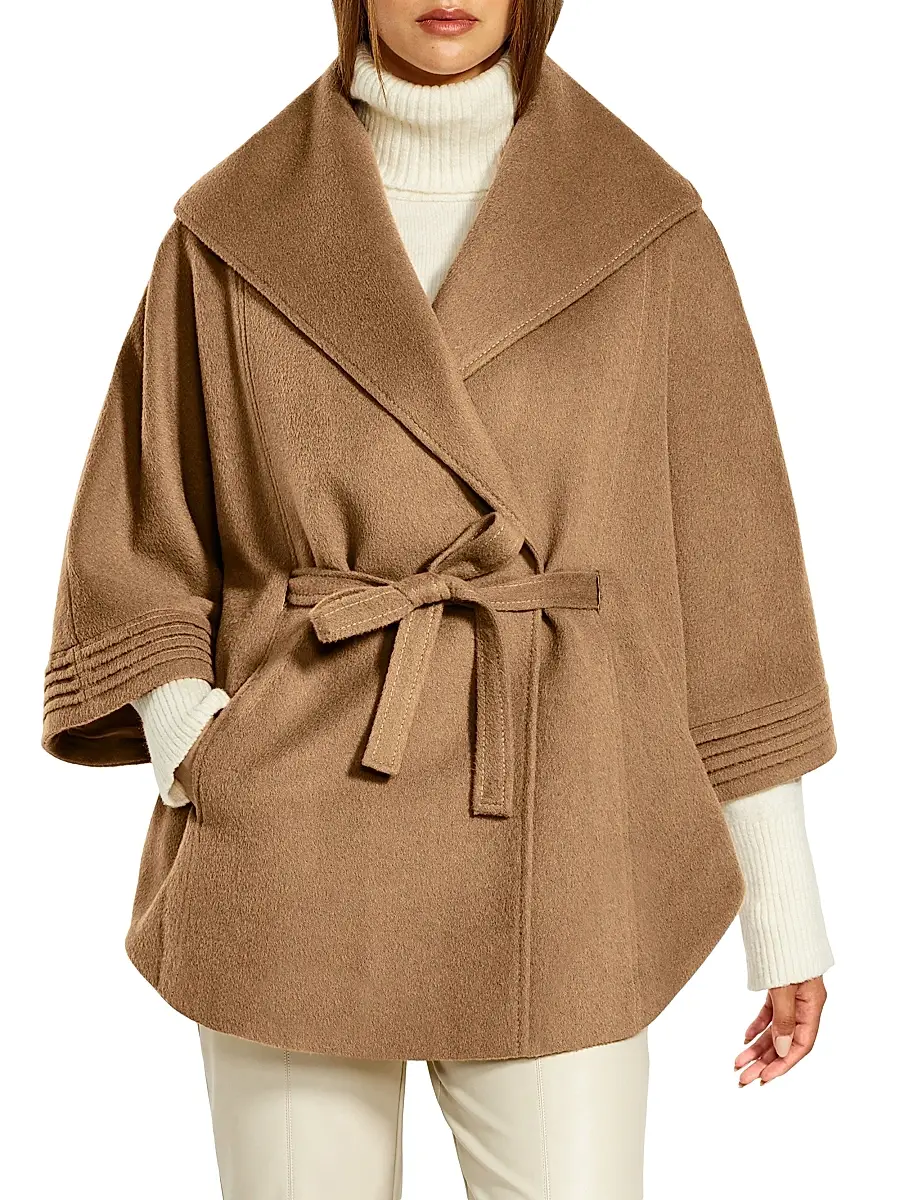Sentaler Women's Shawl Collar Belted Alpaca Cape | Thumbnail 3 Sentaler Women's Shawl Collar Belted Alpaca Cape | Thumbnail 3