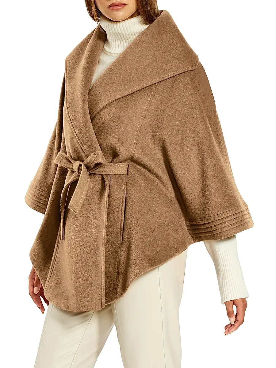 Sentaler Women's Shawl Collar Belted Alpaca Cape | Thumbnail 4 Sentaler Women's Shawl Collar Belted Alpaca Cape | Thumbnail 4