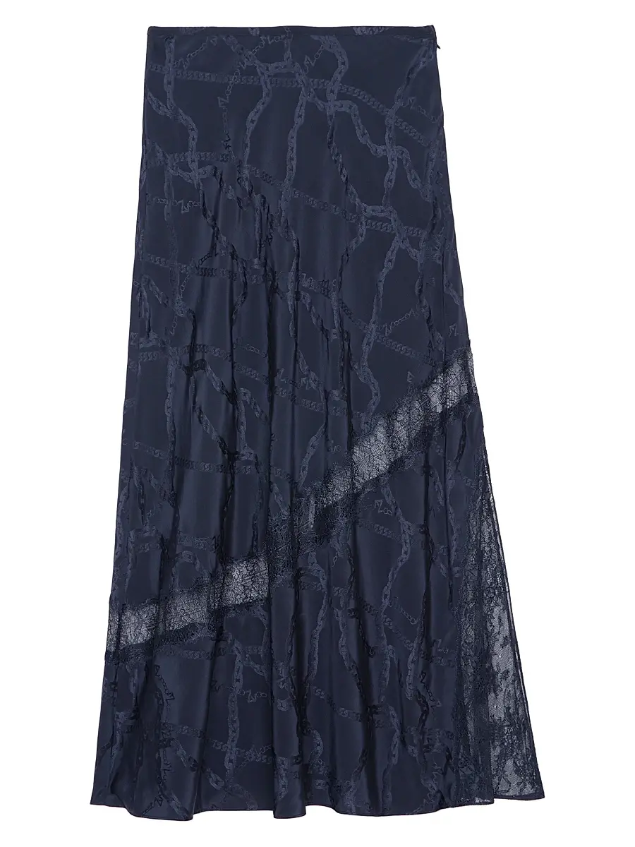 Zadig & Voltaire Women's Jaylal Chaines Lace-Detail Midi-Skirt | Image 1 Zadig & Voltaire Women's Jaylal Chaines Lace-Detail Midi-Skirt | Image 1