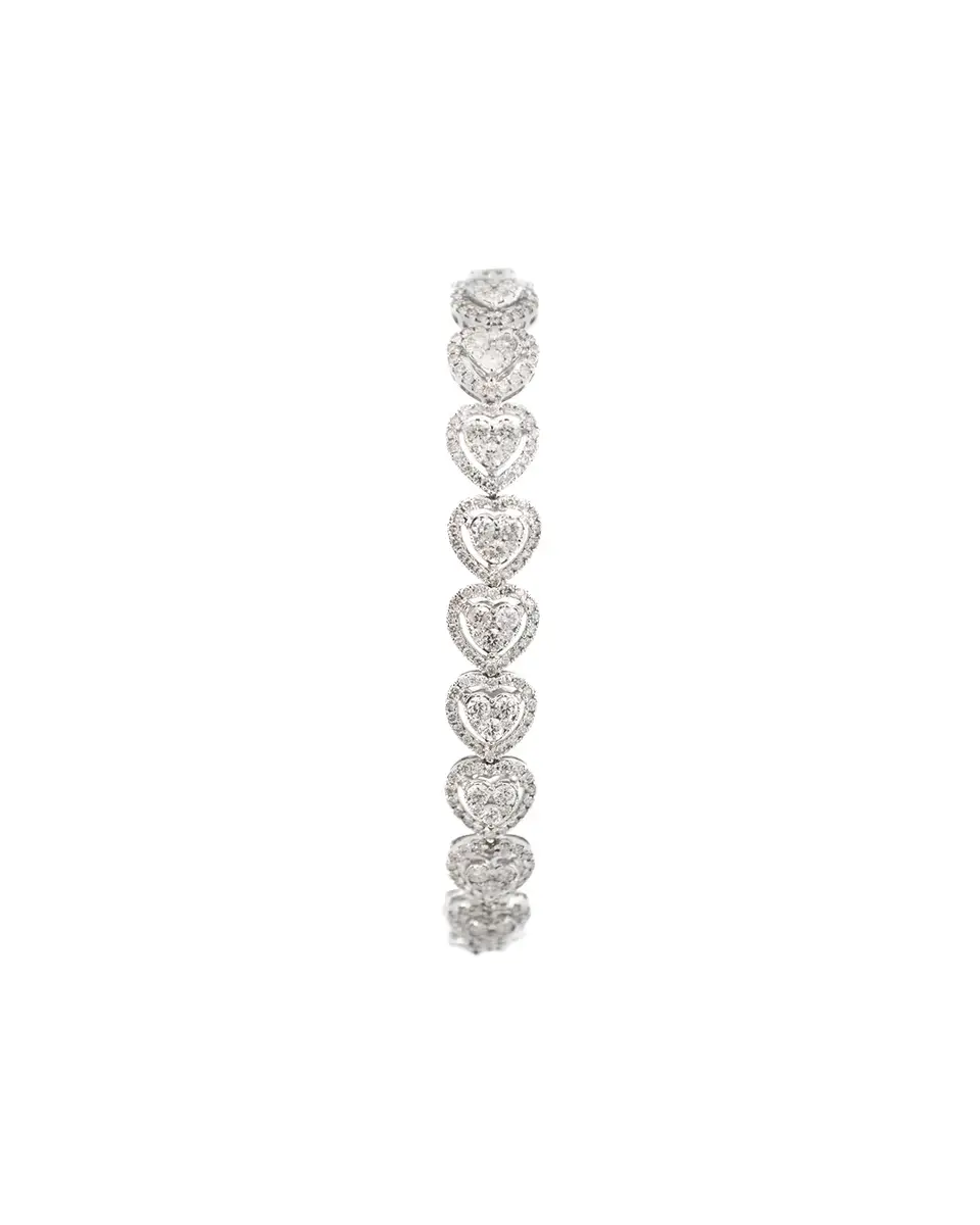Wish Fine Jewelry 6.01ct Diamond 14K Gold Heart Tennis Bracelet | Thumbnail 2