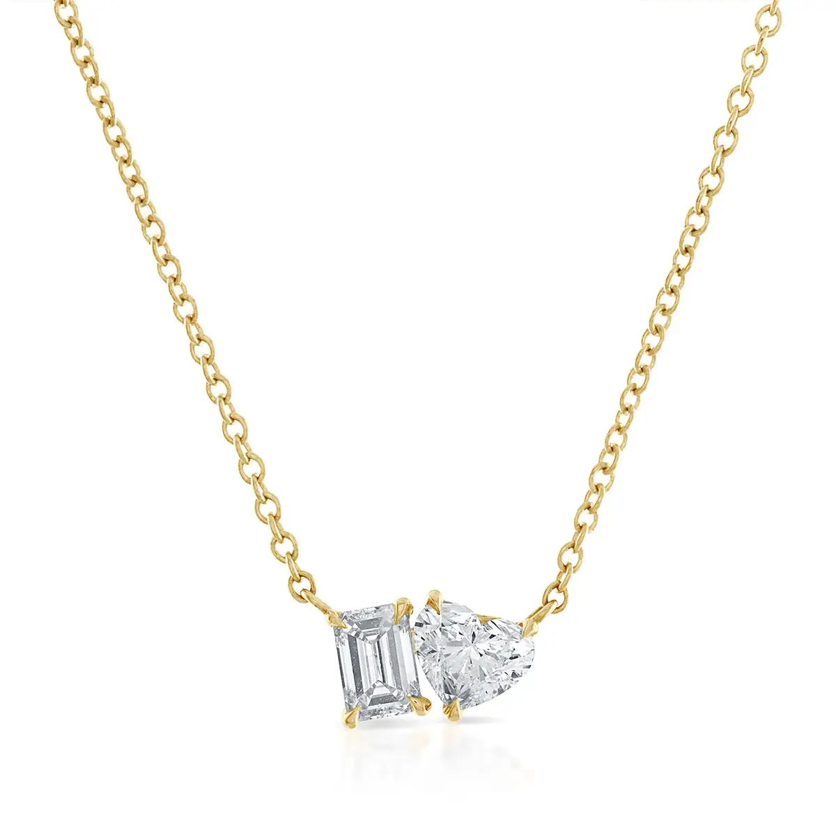 Stephanie Gottlieb Mini Emerald-Heart Two Stone Necklace | Thumbnail 2 Stephanie Gottlieb Mini Emerald-Heart Two Stone Necklace | Thumbnail 2