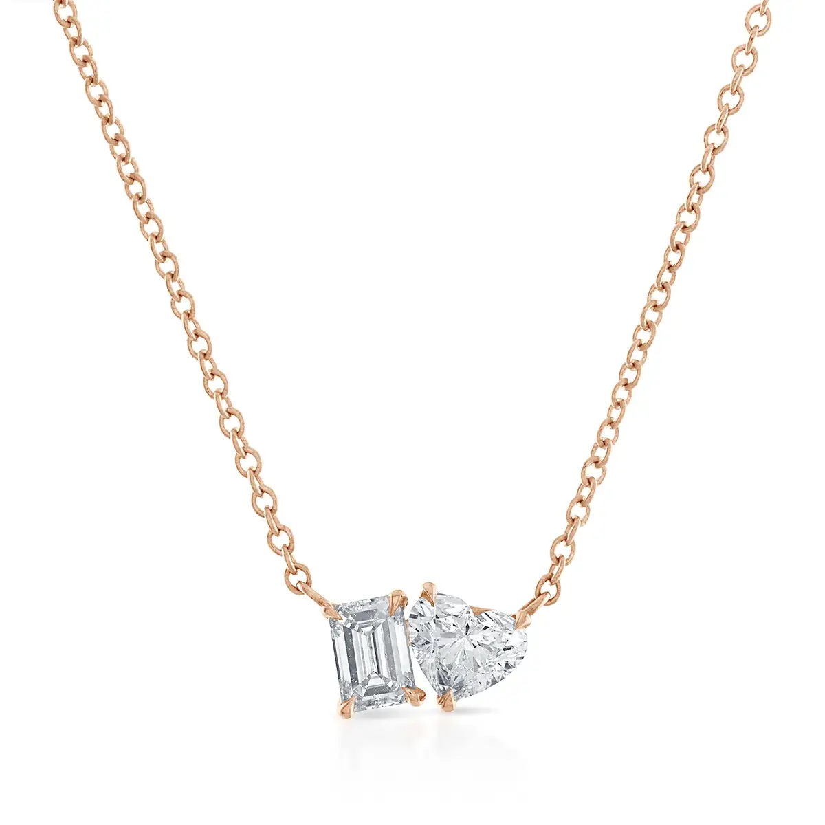 Stephanie Gottlieb Mini Emerald-Heart Two Stone Necklace | Thumbnail 3 Stephanie Gottlieb Mini Emerald-Heart Two Stone Necklace | Thumbnail 3