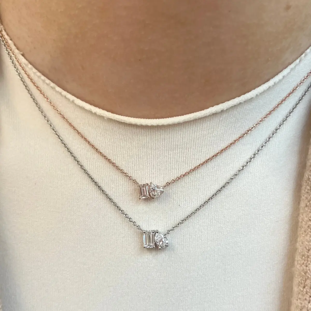 Stephanie Gottlieb Mini Emerald-Heart Two Stone Necklace | Thumbnail 4 Stephanie Gottlieb Mini Emerald-Heart Two Stone Necklace | Thumbnail 4
