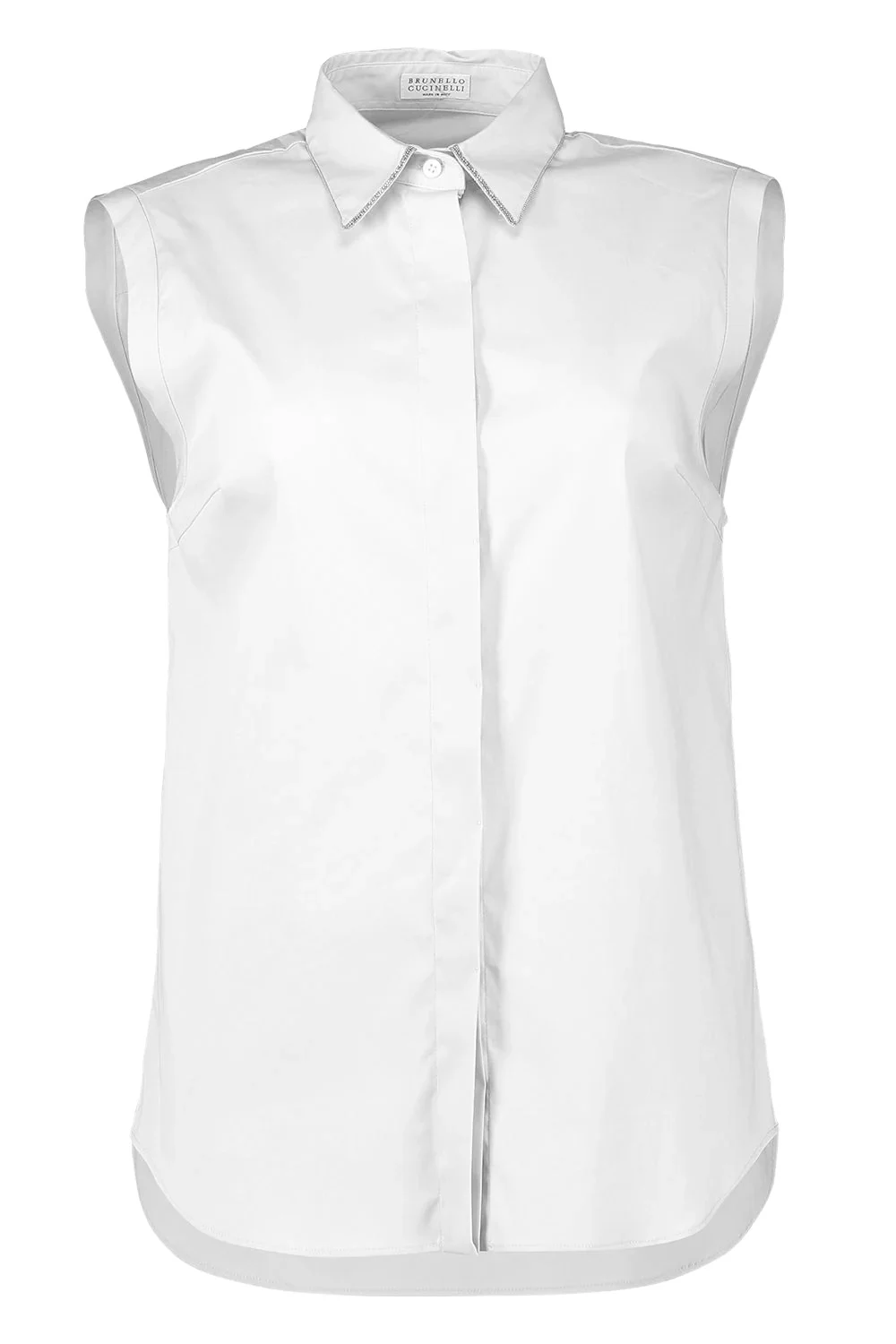 Shiny Trim Sleeveless Shirt