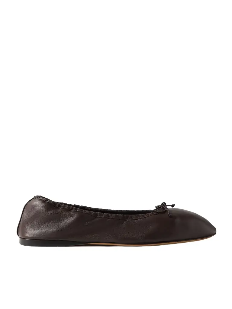 The Row Awar Grosgrain-trimmed Leather Ballet Flats | Thumbnail 1 The Row Awar Grosgrain-trimmed Leather Ballet Flats | Thumbnail 1
