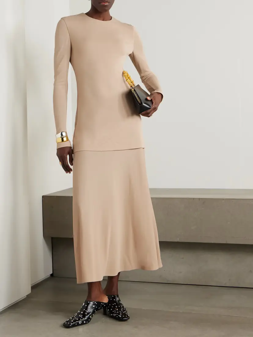 Jil Sander Layered Crepe Maxi Dress | Thumbnail 2