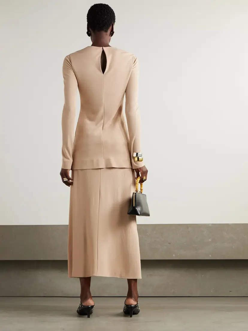 Jil Sander Layered Crepe Maxi Dress | Thumbnail 3