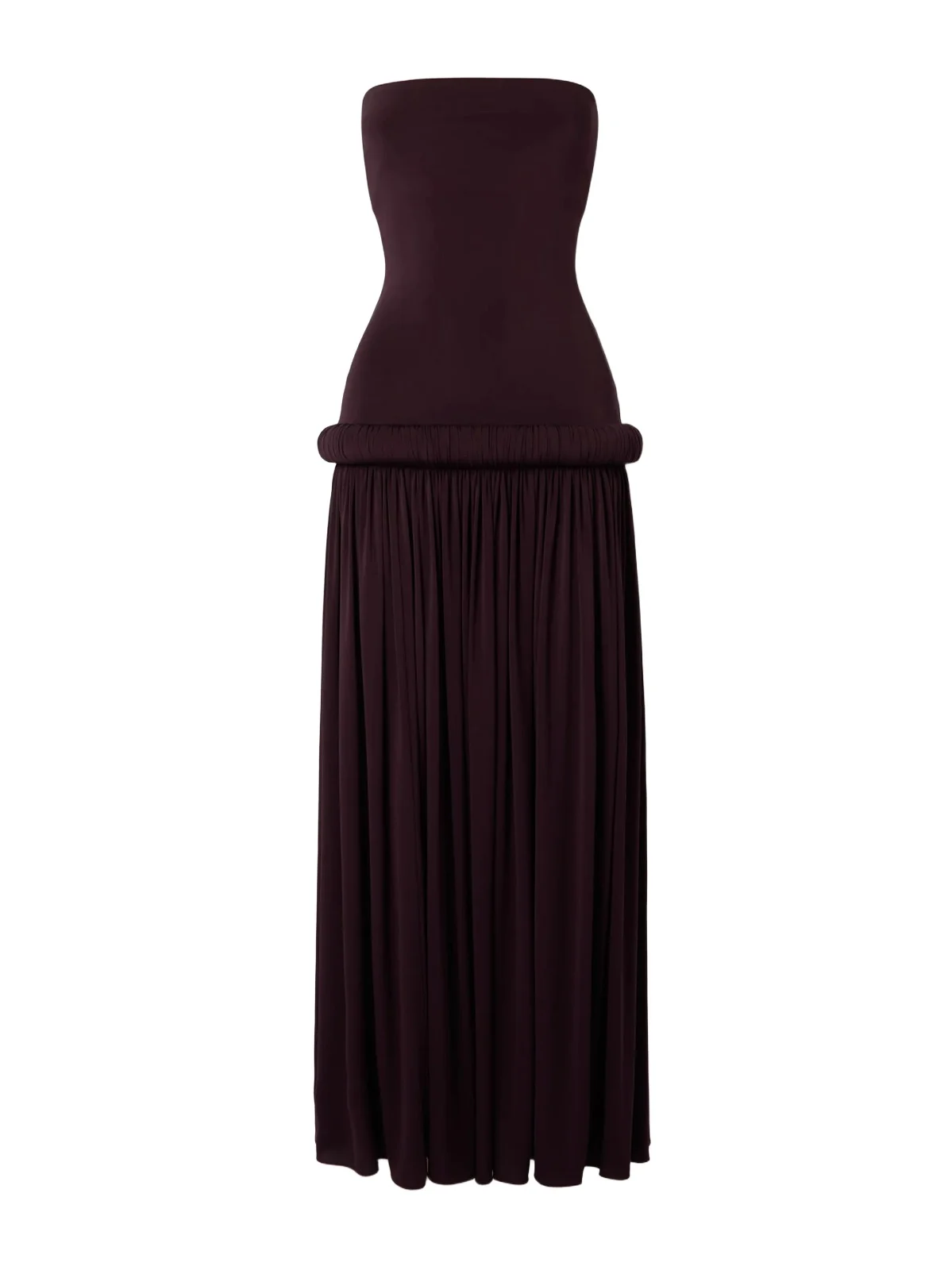 Strapless Pleated Stretch-jersey Midi Dress Strapless Pleated Stretch-jersey Midi Dress
