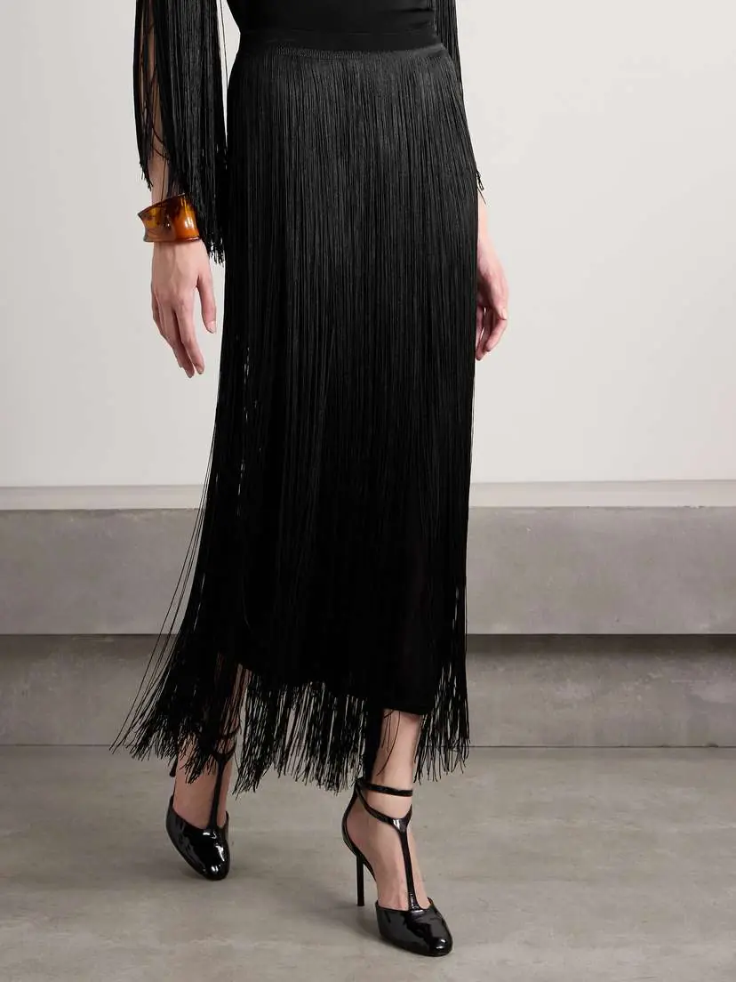 Altuzarra Coby Fringed Stretch-knit Maxi Skirt | Thumbnail 3