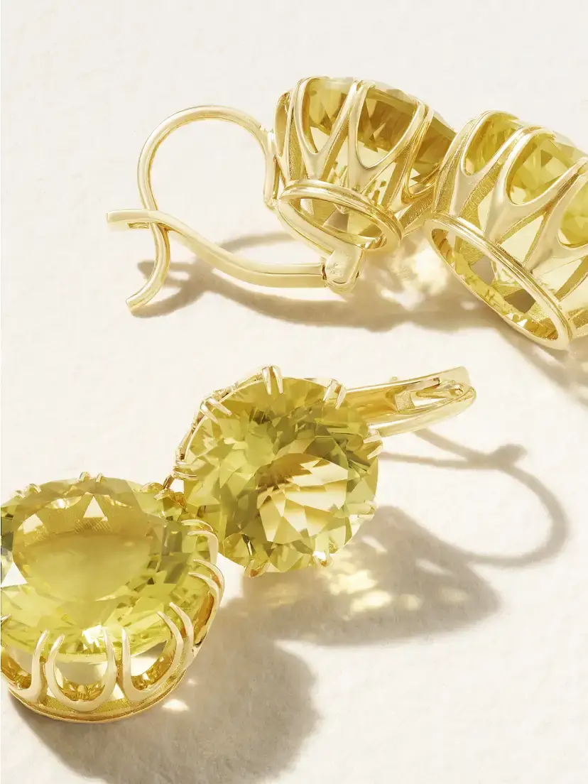 Ileana Makri Double Crown 18-karat Gold Topaz Earrings | Thumbnail 3