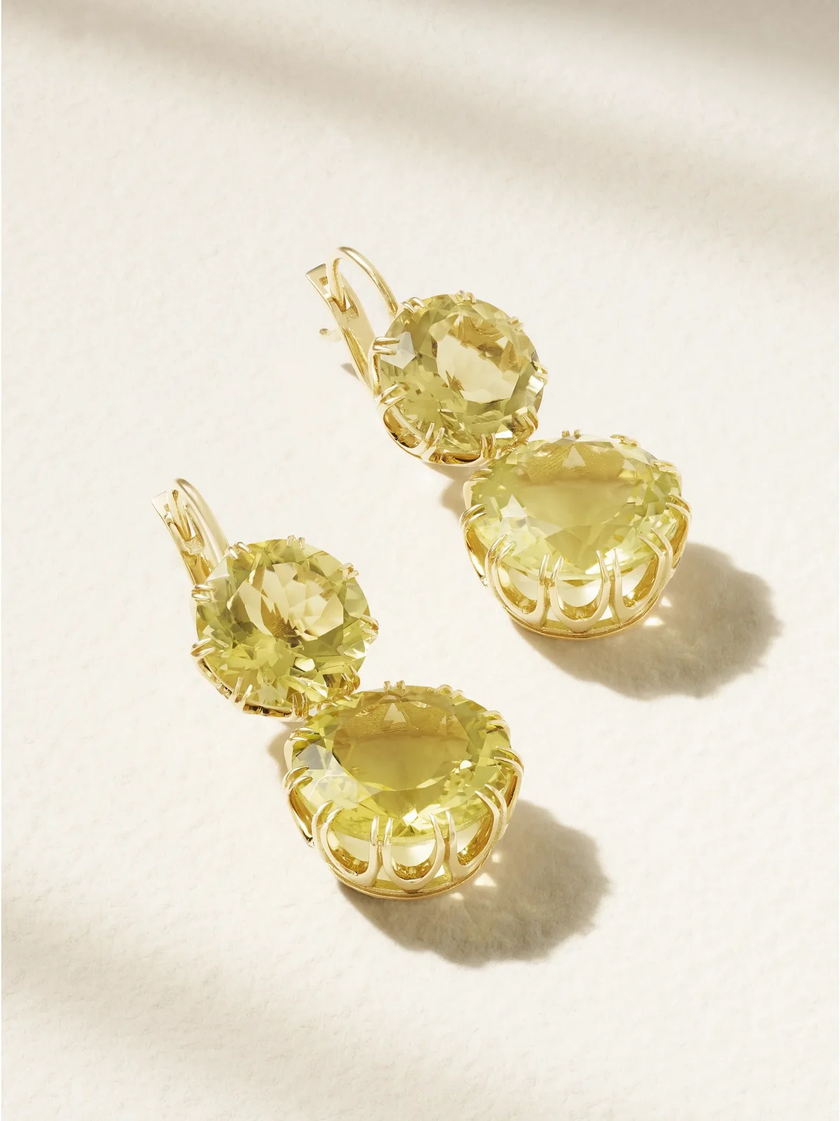 Ileana Makri Double Crown 18-karat Gold Topaz Earrings