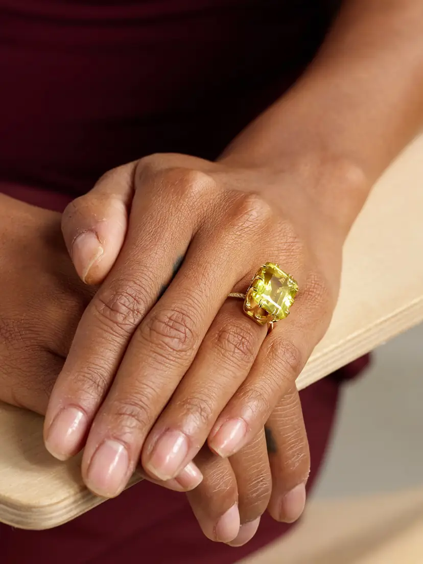 Ileana Makri Solitaire Crown 18-karat Gold, Topaz And Diamond Ring - Yellow | Thumbnail 2 Ileana Makri Solitaire Crown 18-karat Gold, Topaz And Diamond Ring - Yellow | Thumbnail 2