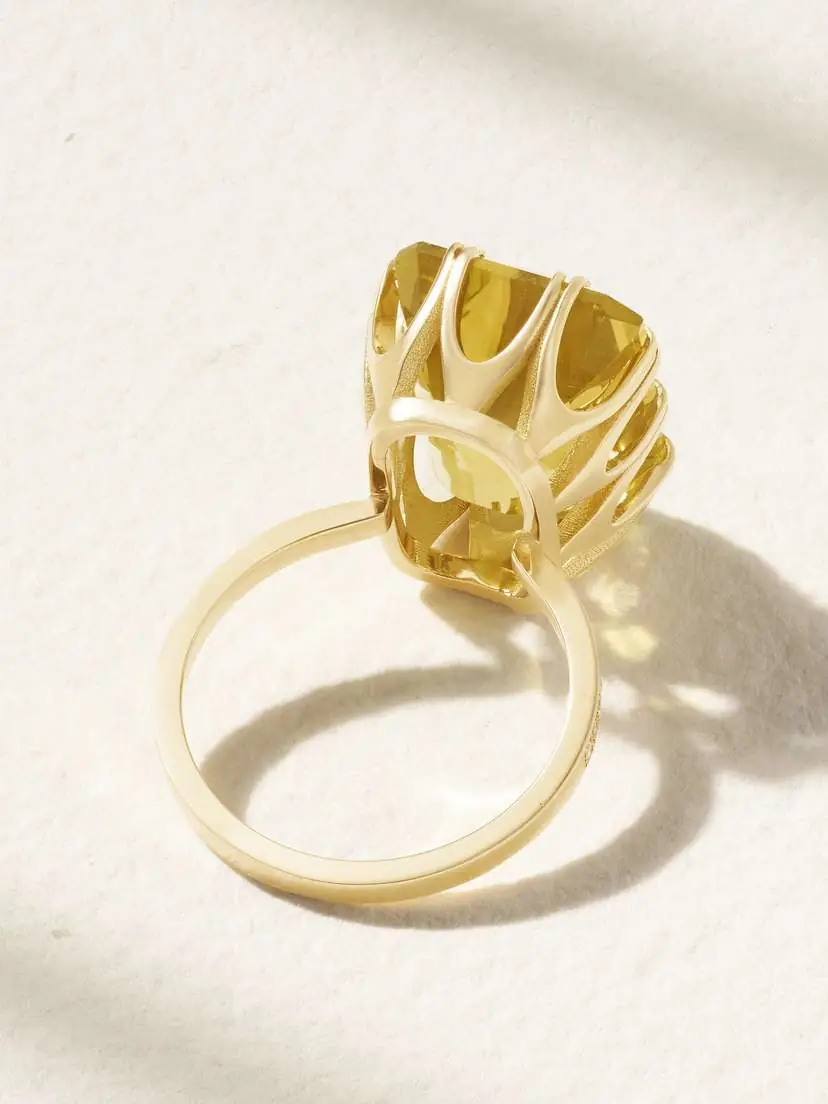 Ileana Makri Solitaire Crown 18-karat Gold, Topaz And Diamond Ring - Yellow | Thumbnail 3 Ileana Makri Solitaire Crown 18-karat Gold, Topaz And Diamond Ring - Yellow | Thumbnail 3