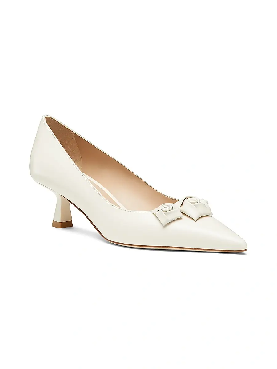 Stuart Weitzman Women's Rosie 50MM Spazzolato Leather Pumps | Thumbnail 2