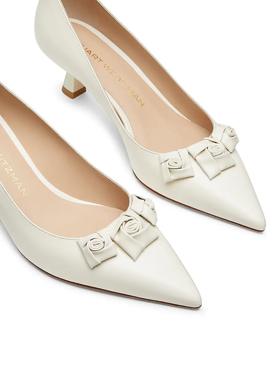 Stuart Weitzman Women's Rosie 50MM Spazzolato Leather Pumps | Thumbnail 4