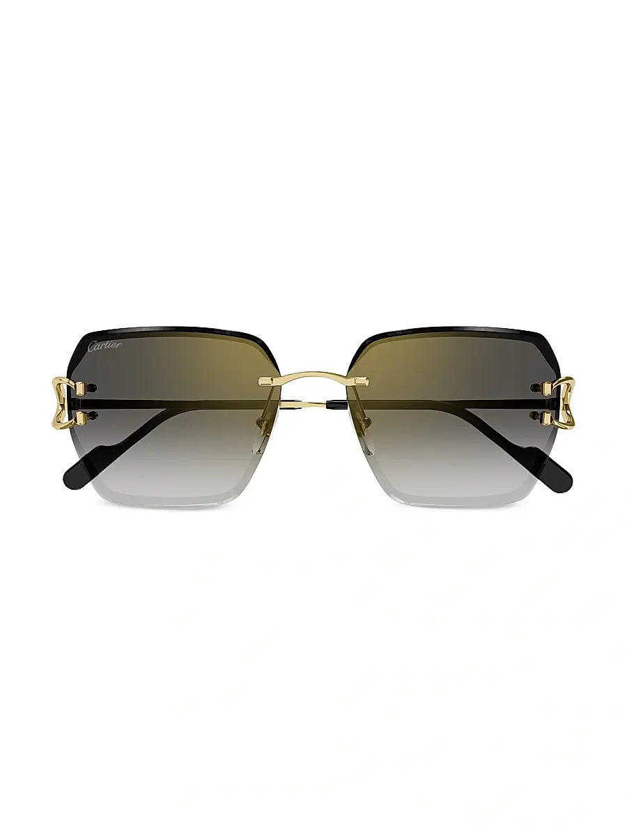 Cartier Women's C Decor 58MM 24K-Gold-Plated Metal Rimless Butterfly Sunglasses | Thumbnail 2 Cartier Women's C Decor 58MM 24K-Gold-Plated Metal Rimless Butterfly Sunglasses | Thumbnail 2