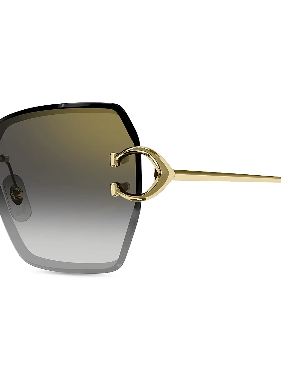 Cartier Women's C Decor 58MM 24K-Gold-Plated Metal Rimless Butterfly Sunglasses | Thumbnail 3 Cartier Women's C Decor 58MM 24K-Gold-Plated Metal Rimless Butterfly Sunglasses | Thumbnail 3