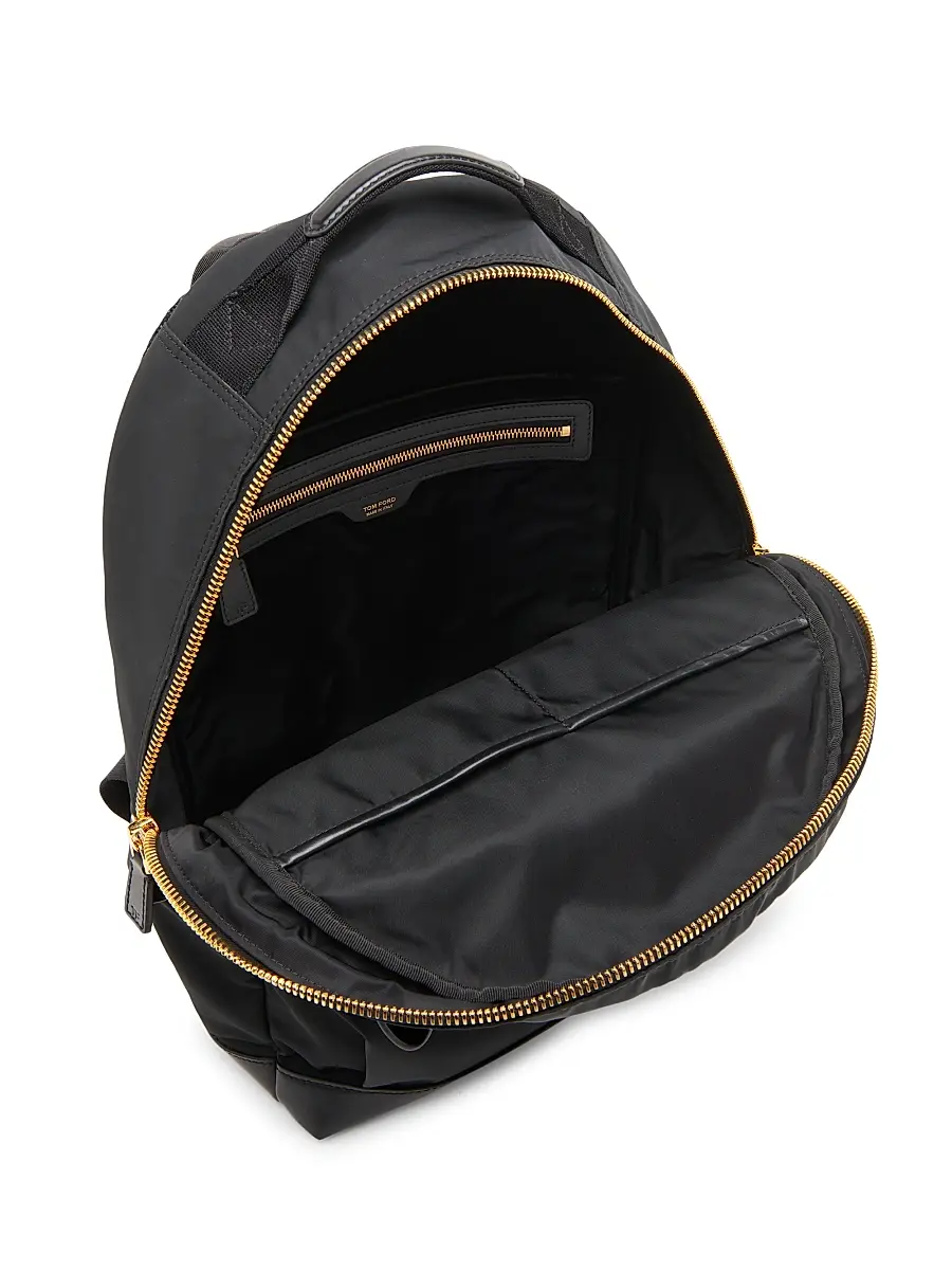 Tom Ford Men's Nylon & Leather Backpack - Black | Thumbnail 3