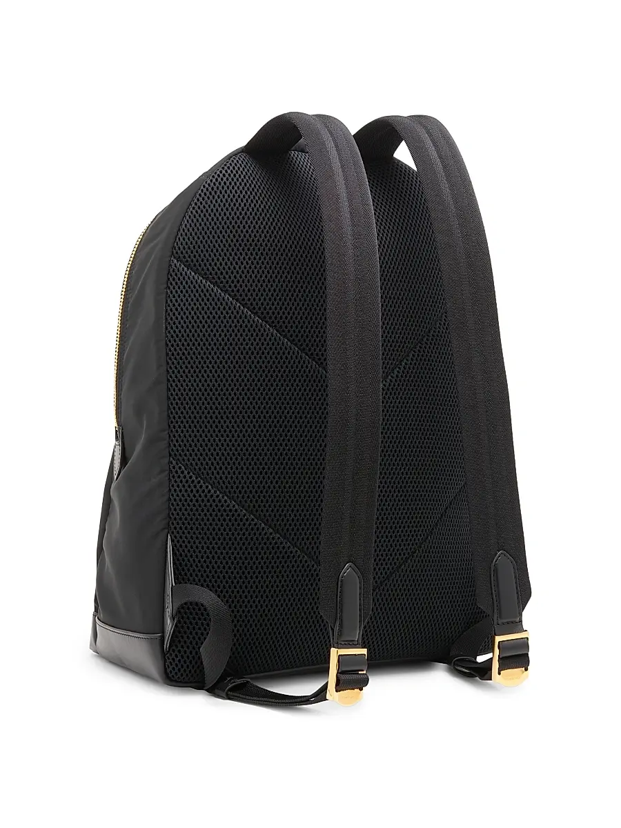 Tom Ford Men's Nylon & Leather Backpack - Black | Thumbnail 4