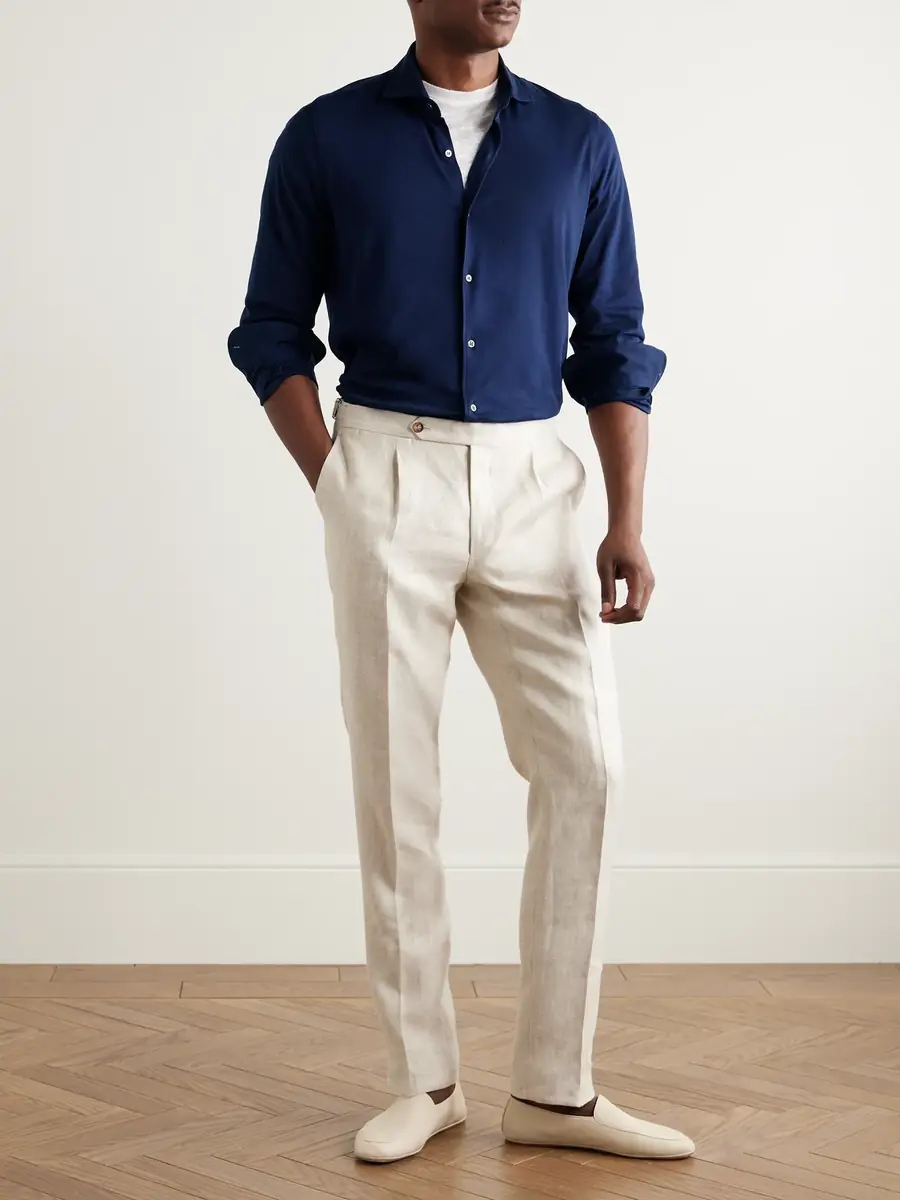 Loro Piana Andrew Slim-Fit Cotton-Jersey Shirt - Men | Thumbnail 2 Loro Piana Andrew Slim-Fit Cotton-Jersey Shirt - Men | Thumbnail 2
