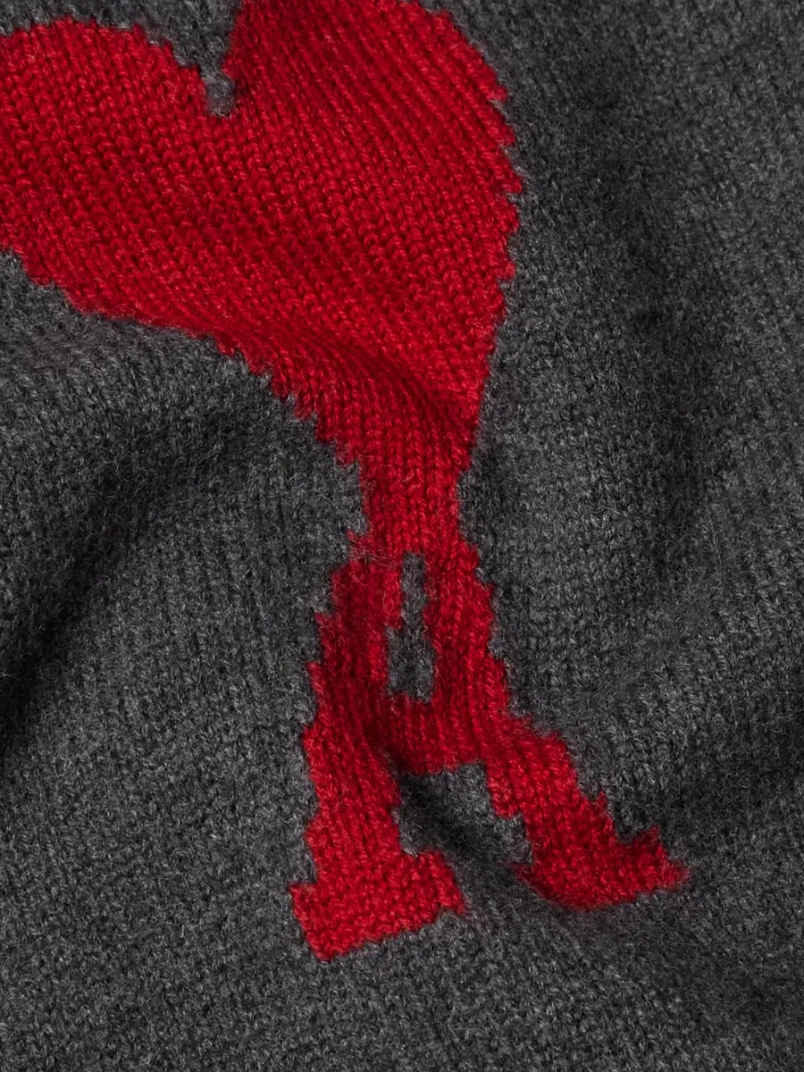 AMI PARIS Logo-Intarsia Merino Wool Cardigan - Men | Thumbnail 6 AMI PARIS Logo-Intarsia Merino Wool Cardigan - Men | Thumbnail 6