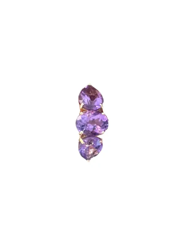 4.63ct Amethyst 18K Gold Three Stones Earcuff 4.63ct Amethyst 18K Gold Three Stones Earcuff