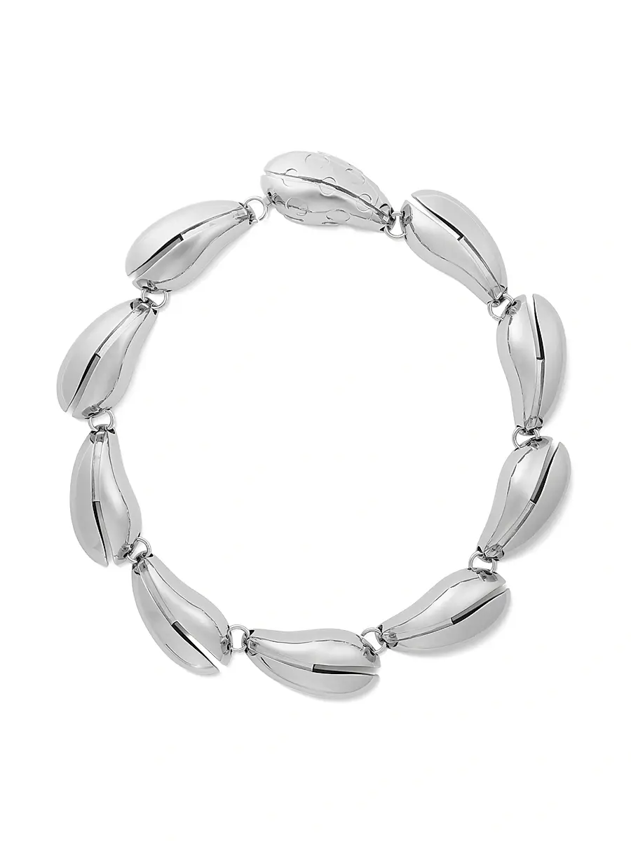 Tory Burch Women's Wave Silvertone Collar Necklace - Light Silver | Image 1 Tory Burch Women's Wave Silvertone Collar Necklace - Light Silver | Image 1