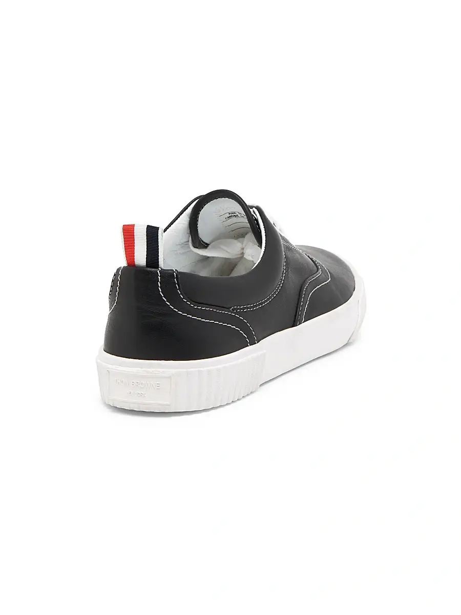Thom Browne Men's Heritage Leather Sneakers - Black | Thumbnail 3