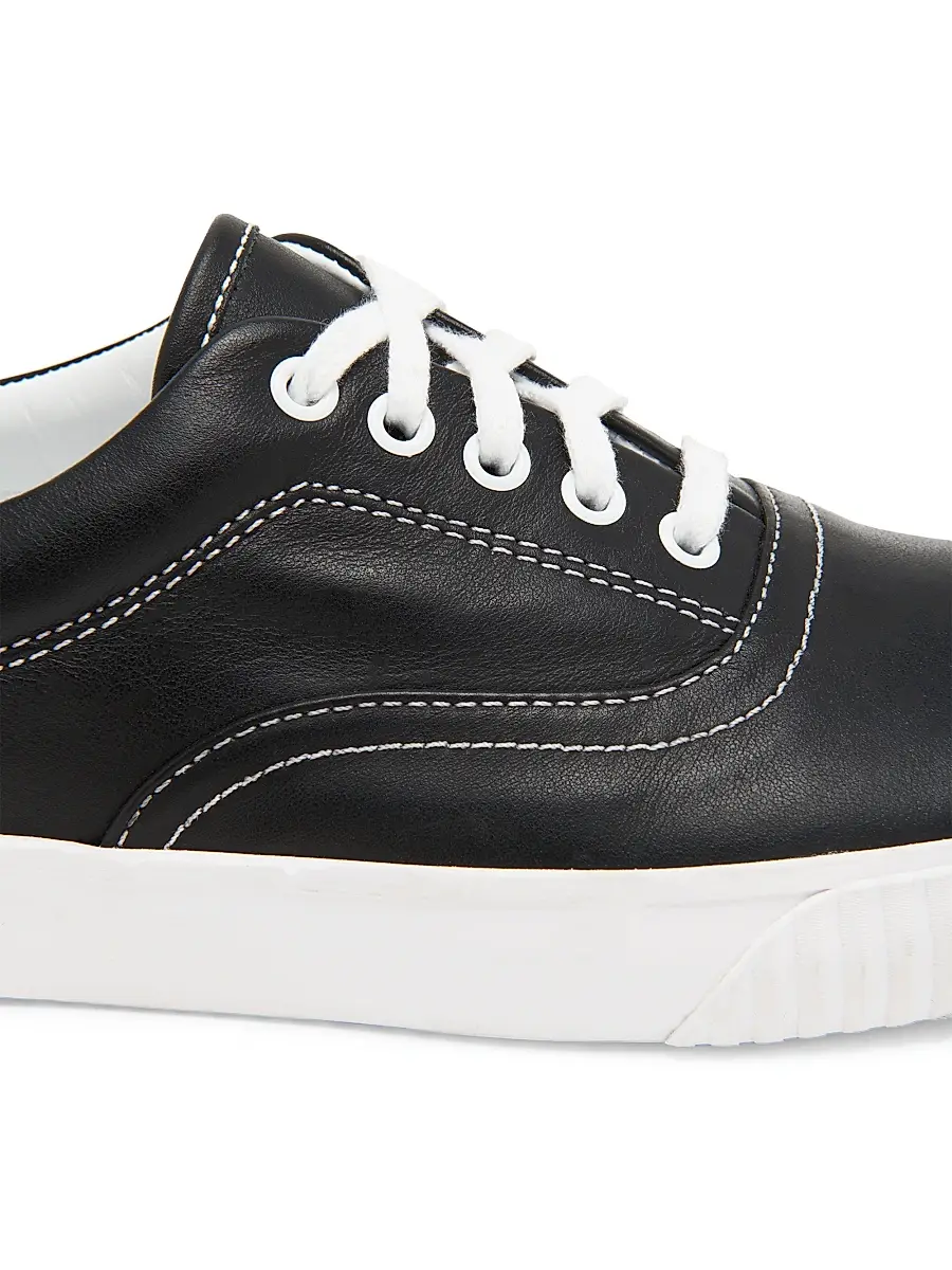 Thom Browne Men's Heritage Leather Sneakers - Black | Thumbnail 5
