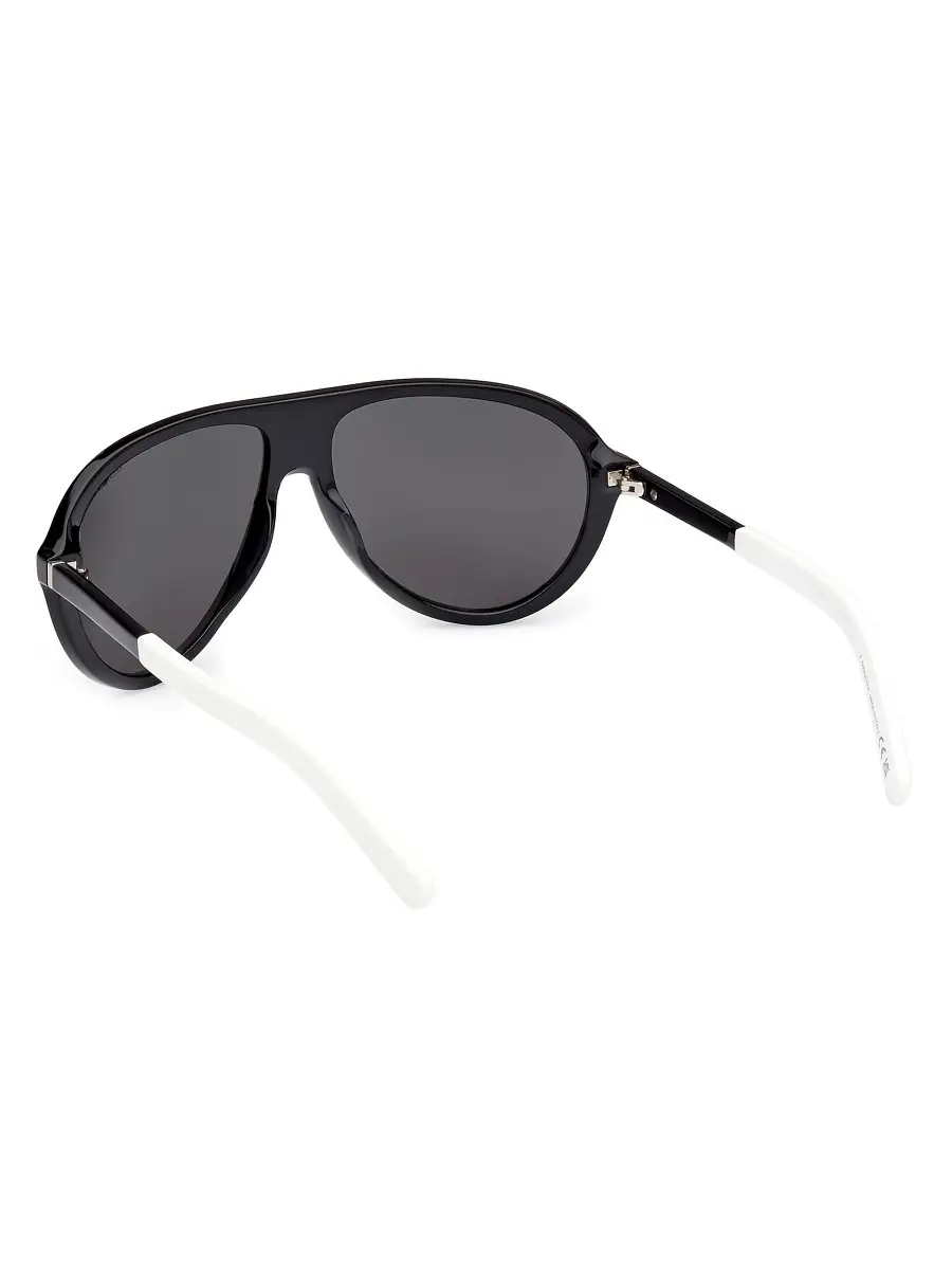 Moncler Men's Roque 62MM Pilot Sunglasses - Black Smoke | Thumbnail 3 Moncler Men's Roque 62MM Pilot Sunglasses - Black Smoke | Thumbnail 3