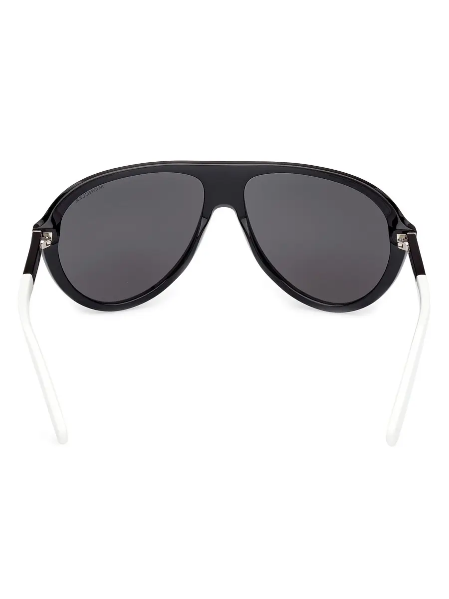 Moncler Men's Roque 62MM Pilot Sunglasses - Black Smoke | Thumbnail 4 Moncler Men's Roque 62MM Pilot Sunglasses - Black Smoke | Thumbnail 4