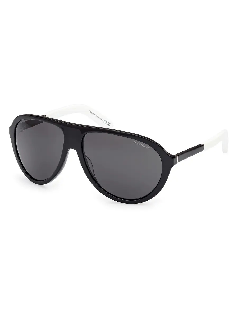 Men's Roque 62MM Pilot Sunglasses - Black Smoke Men's Roque 62MM Pilot Sunglasses - Black Smoke