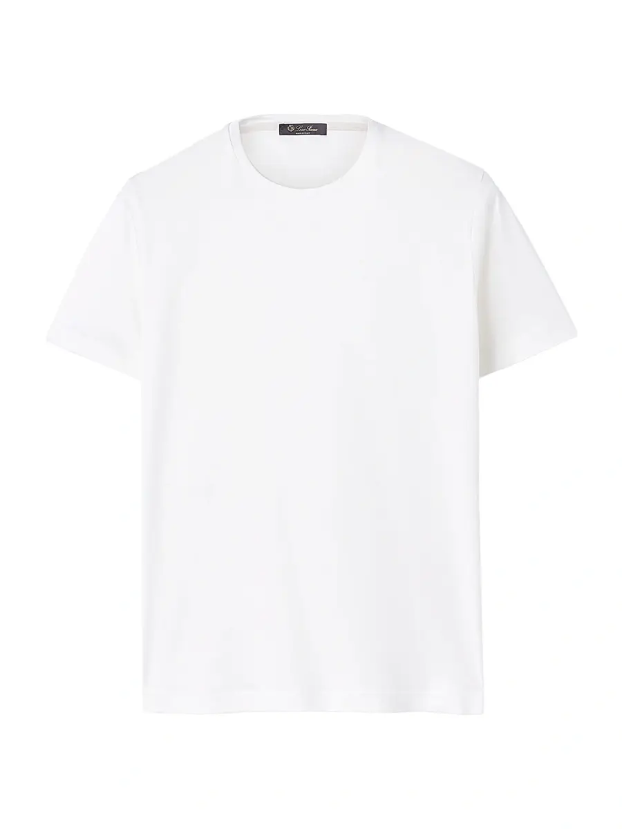 Loro Piana Men's Silk-Blend Tee - Optical White | Image 1 Loro Piana Men's Silk-Blend Tee - Optical White | Image 1