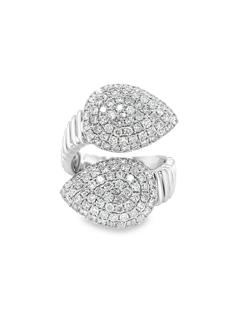 1.10ct Diamond 14K Gold Bypass Ring