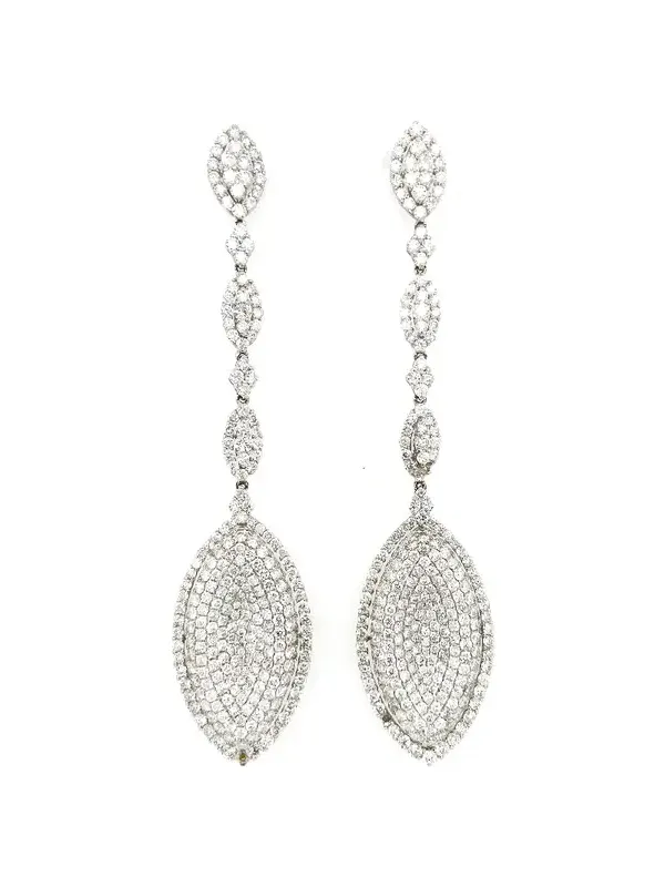 11.23ct Diamond 18K Gold Statement Drop Earrings